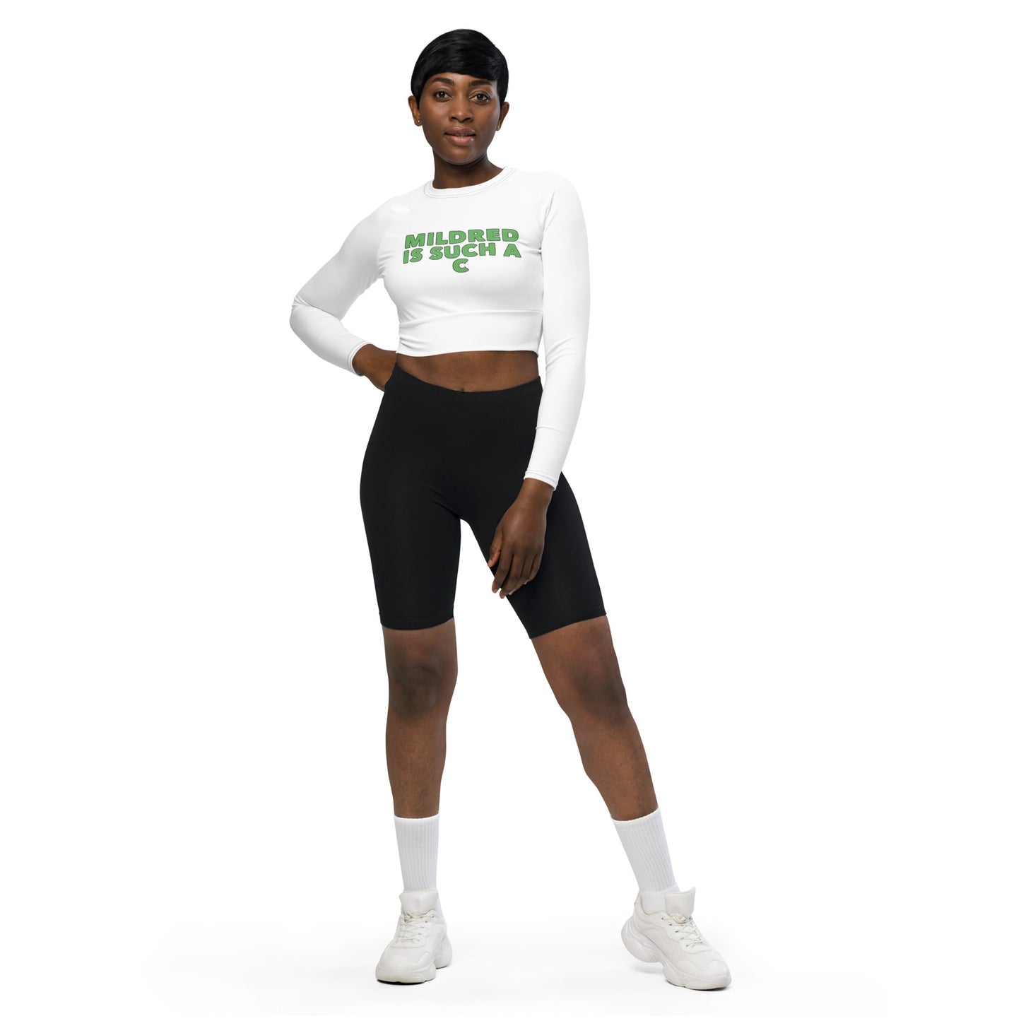 MILDRED IS SUCH A C Recycled Long-Sleeve Crop Top
