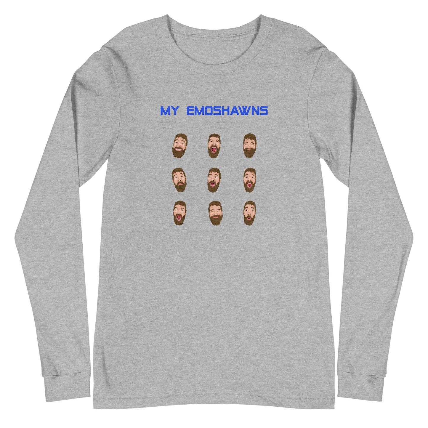 MY EMOSHAWNS Unisex Long Sleeve Tee (Blue Text)
