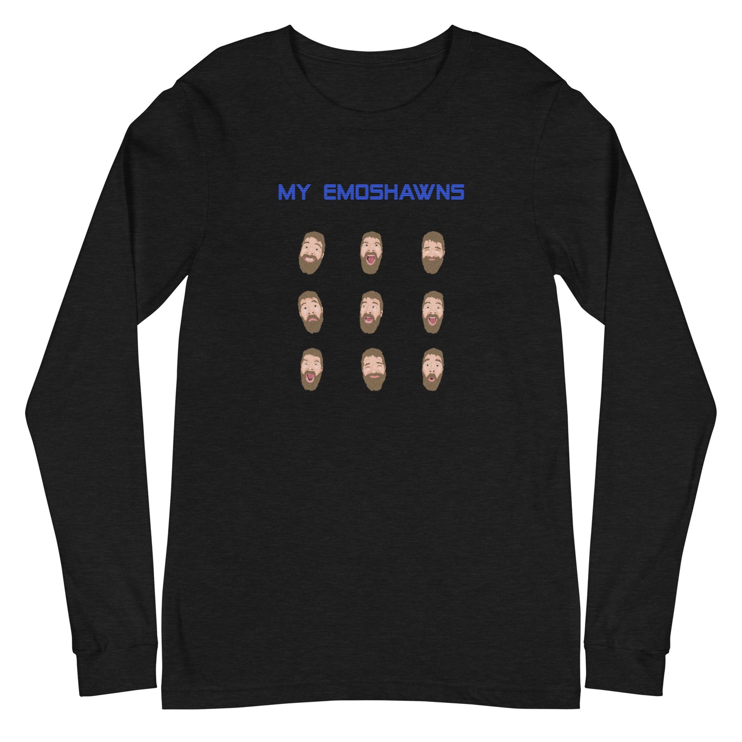 MY EMOSHAWNS Unisex Long Sleeve Tee (Blue Text)
