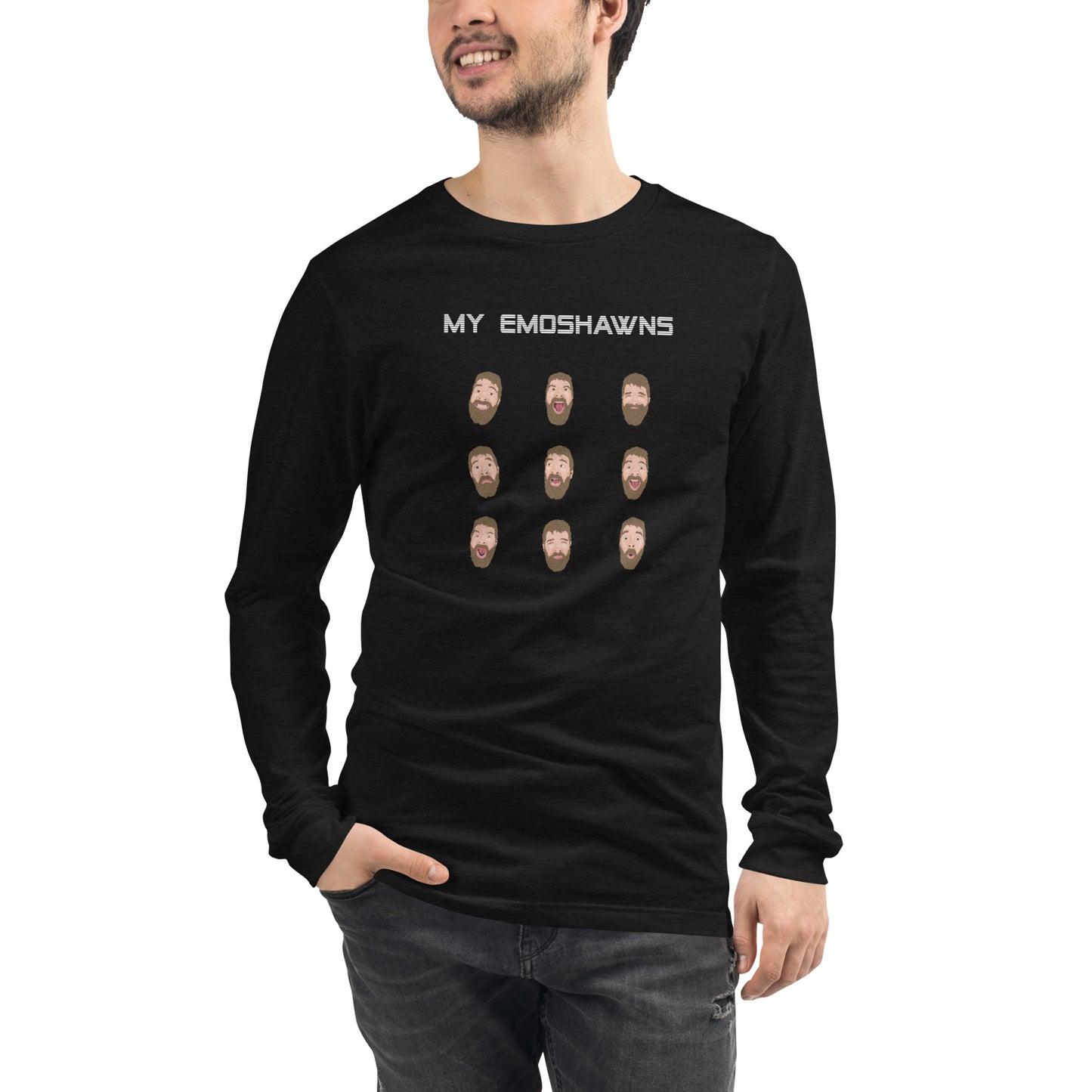 MY EMOSHAWNS Unisex Long Sleeve Tee (White Text)