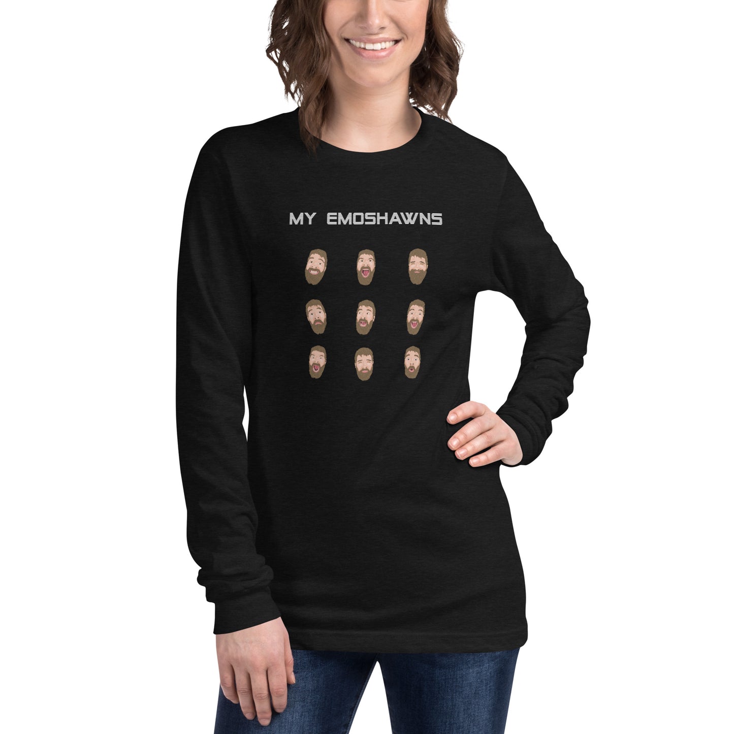 MY EMOSHAWNS Unisex Long Sleeve Tee (White Text)