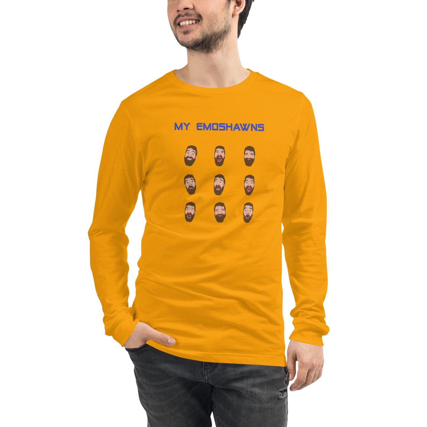 MY EMOSHAWNS Unisex Long Sleeve Tee (Blue Text)