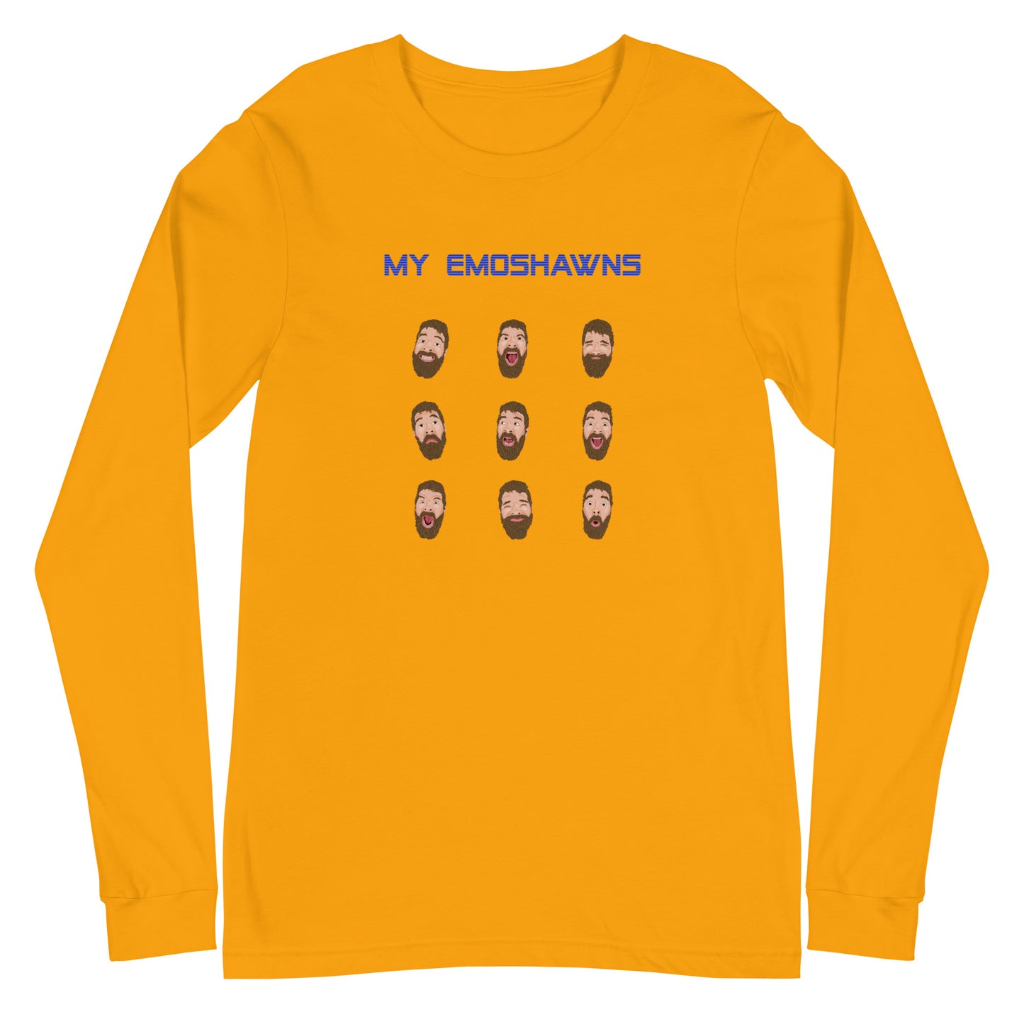 MY EMOSHAWNS Unisex Long Sleeve Tee (Blue Text)