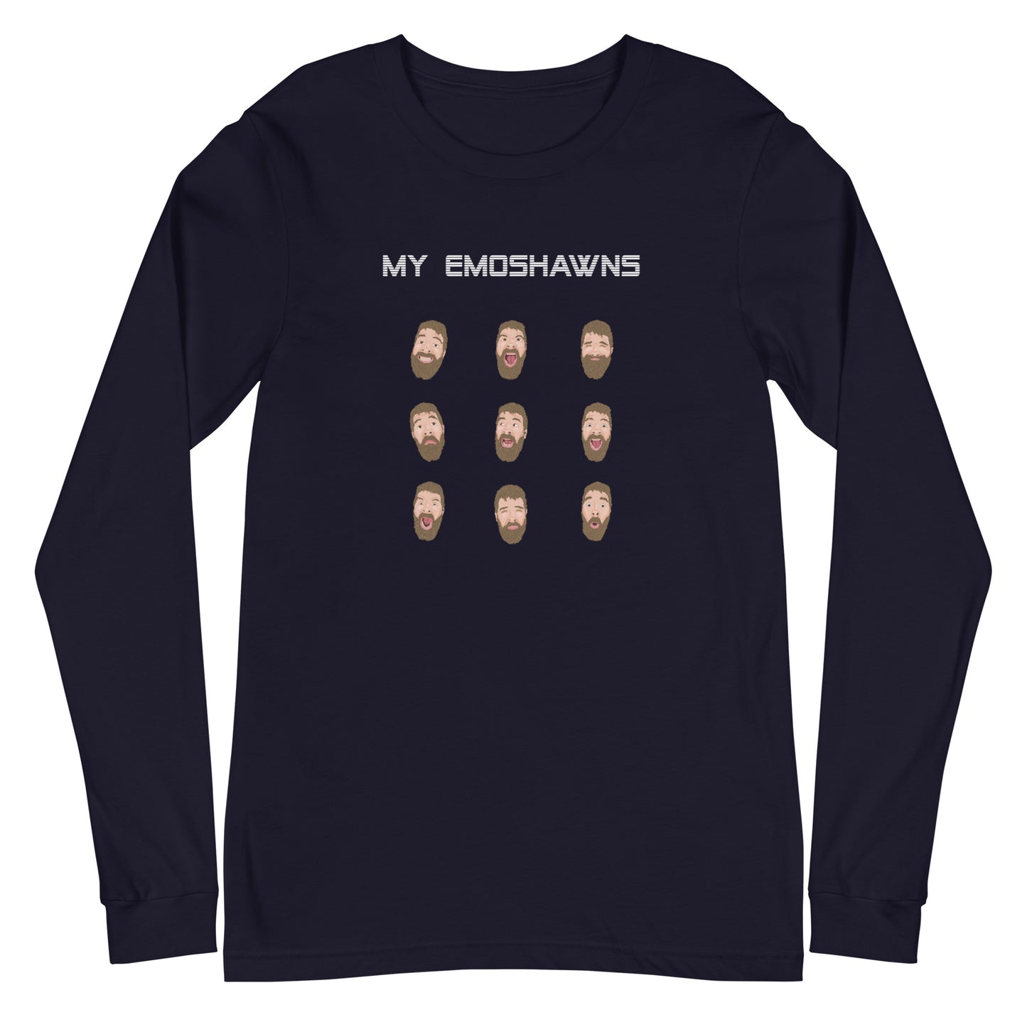 MY EMOSHAWNS Unisex Long Sleeve Tee (White Text)