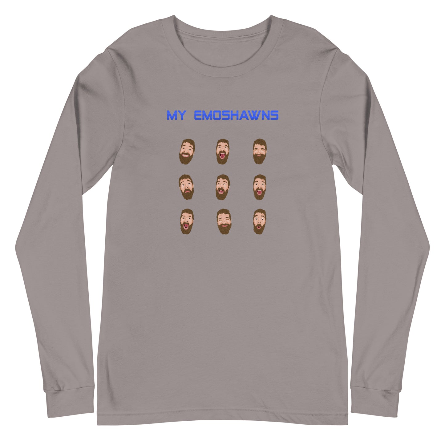 MY EMOSHAWNS Unisex Long Sleeve Tee (Blue Text)
