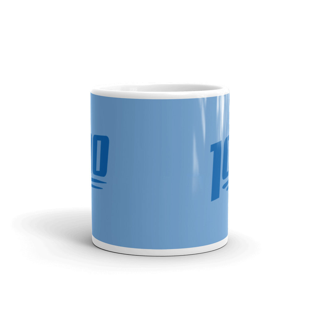 100 Logo White Glossy Mug
